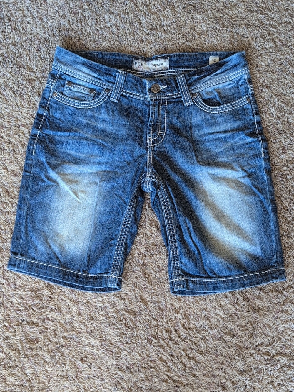 BKE Women's Blue Washed Denim Jean Shorts